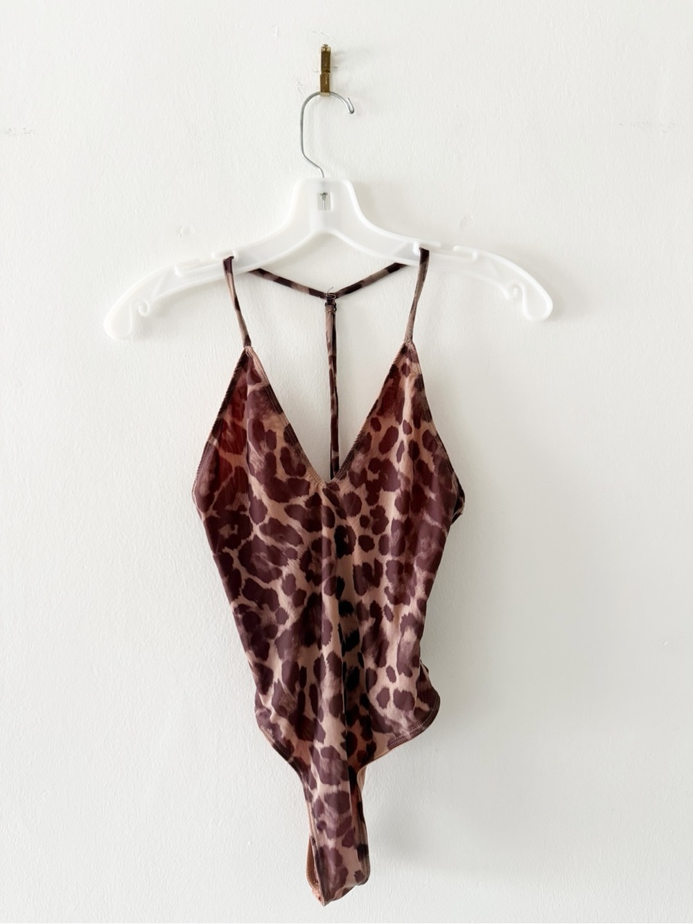 Kikiriki Animal Print Mesh T Back Bodysuit Size Small (S)